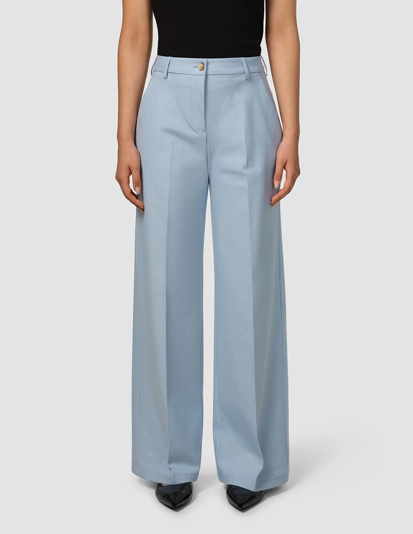 Essential Pants Wide Sky Blue Melange Athletic Flex Wear