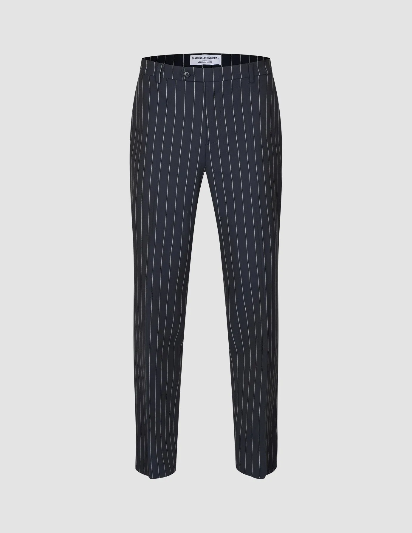 Ripped design Essential Suit Pants Relaxed Fit Navy Stripes
