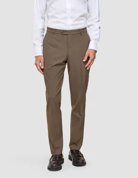 Essential Suit Pants Regular Saddle Brown Melange Comfortable Leg