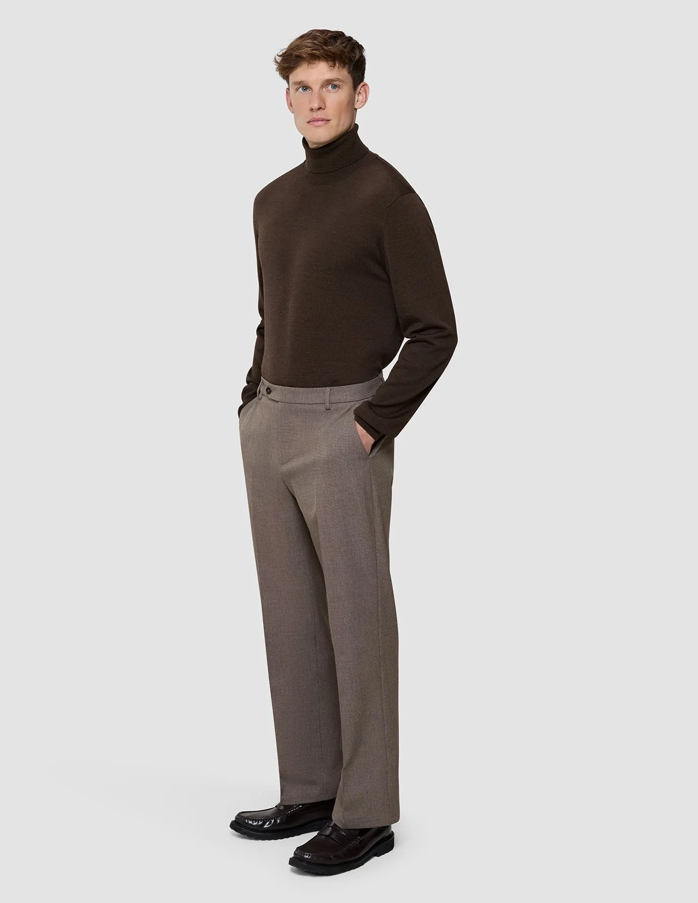 Essential Suit Pants Relaxed Fit Almond Quick Fit Design