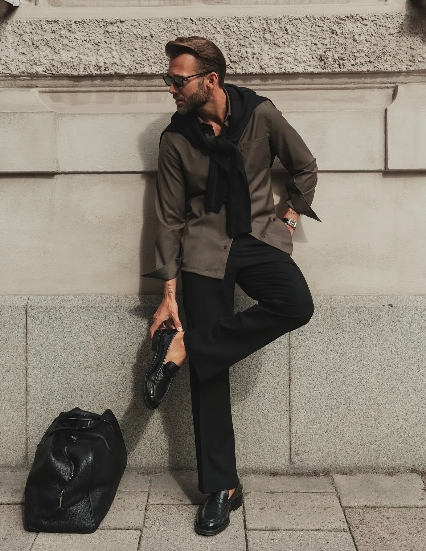 Essential Suit Pants Relaxed Fit Black Relaxed fit wear