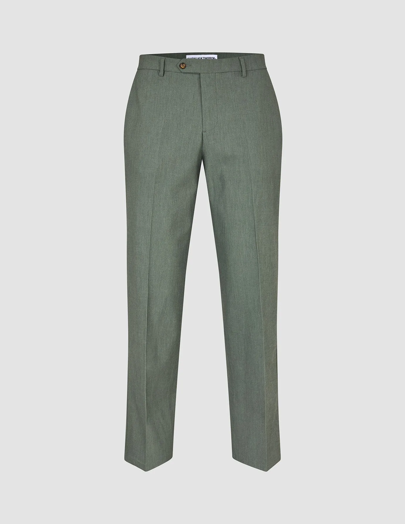 Essential Suit Pants Relaxed Fit Green Melange Comfy Cut QuickReleaseFastenings