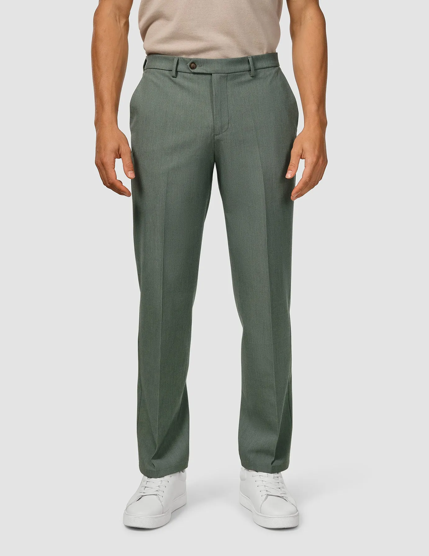 Neutral Look Day Adventure Essential Suit Pants Relaxed Fit Green Melange