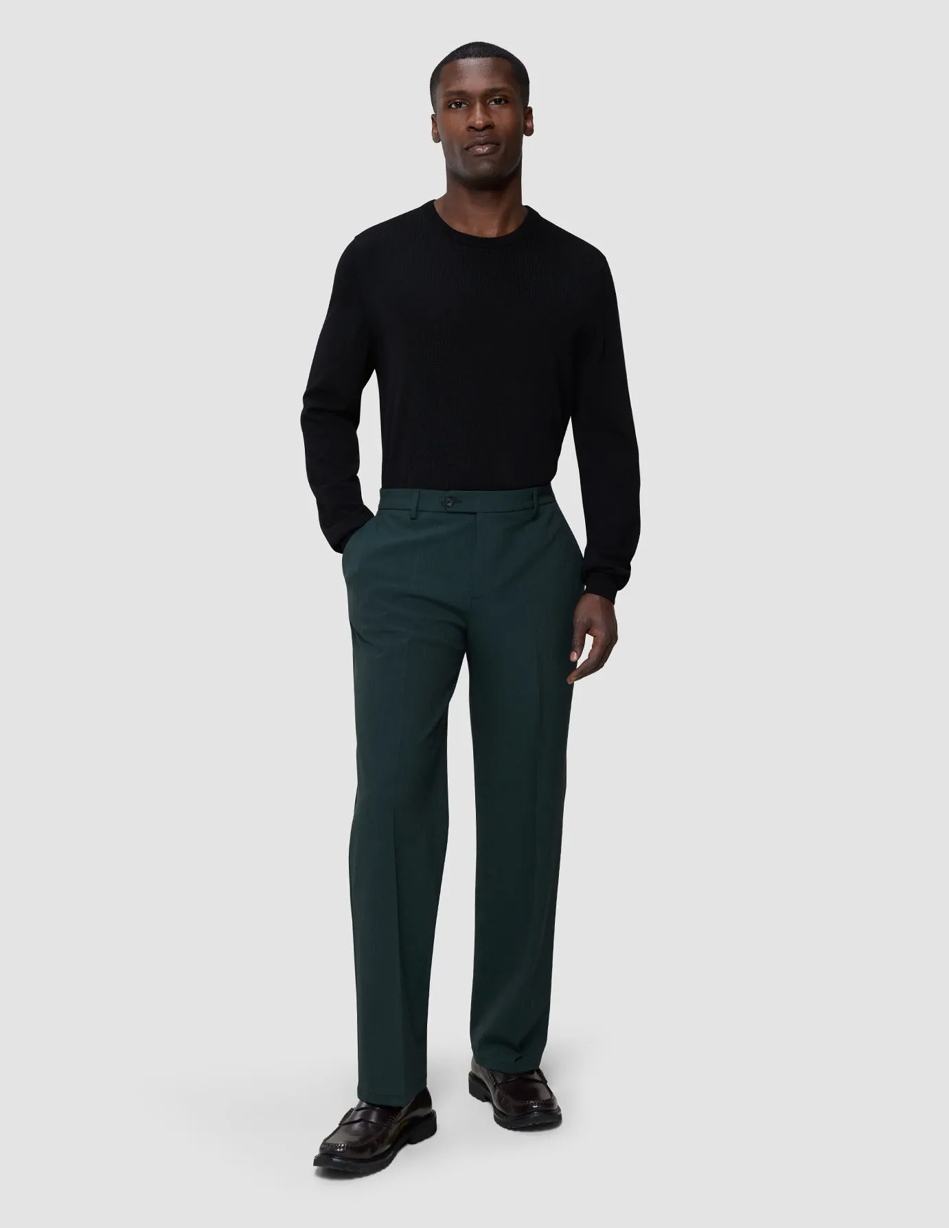 Essential Suit Pants Relaxed Fit Pine Green Quick Comfort Design Walk Friendly