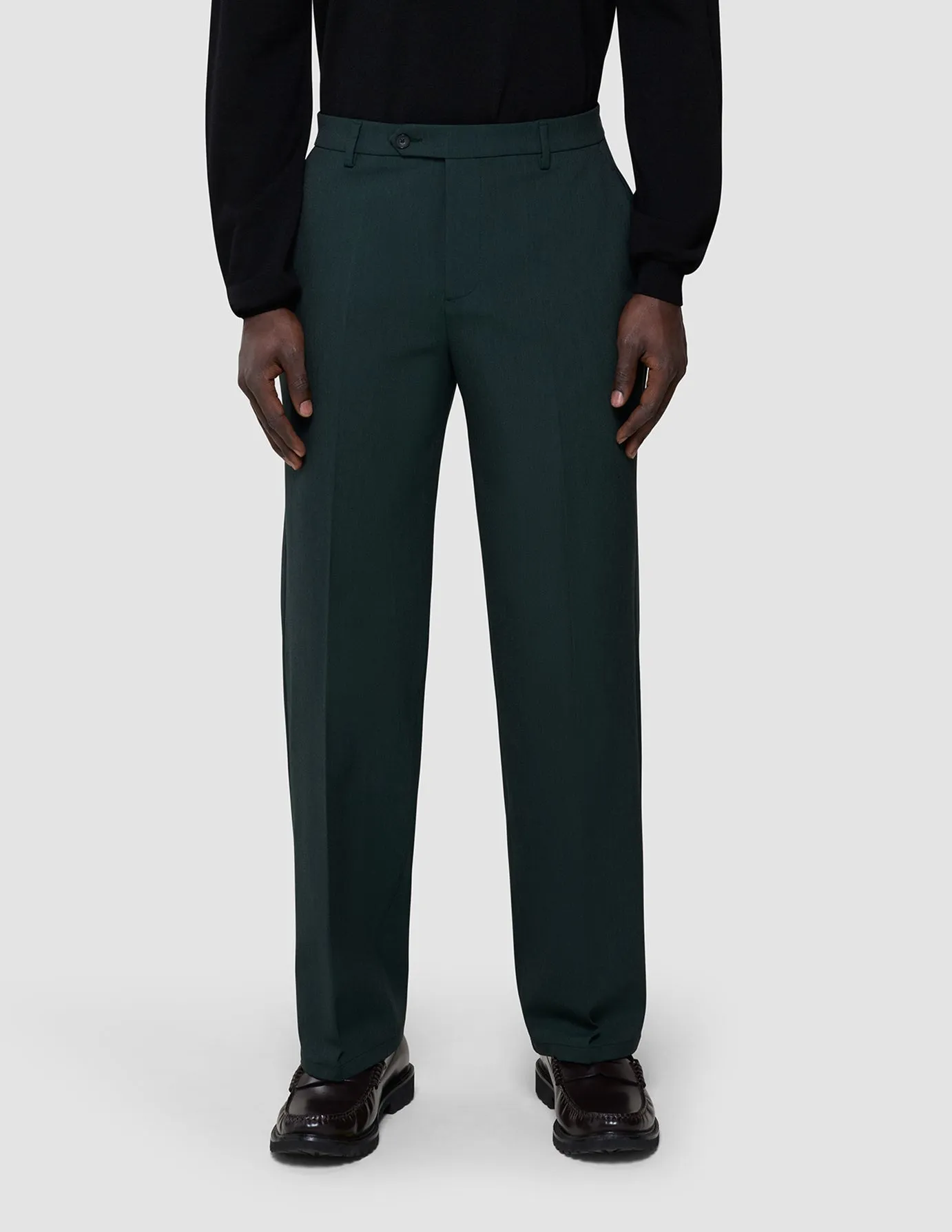 Essential Suit Pants Relaxed Fit Pine Green Multi Panel Construction Utility pocket