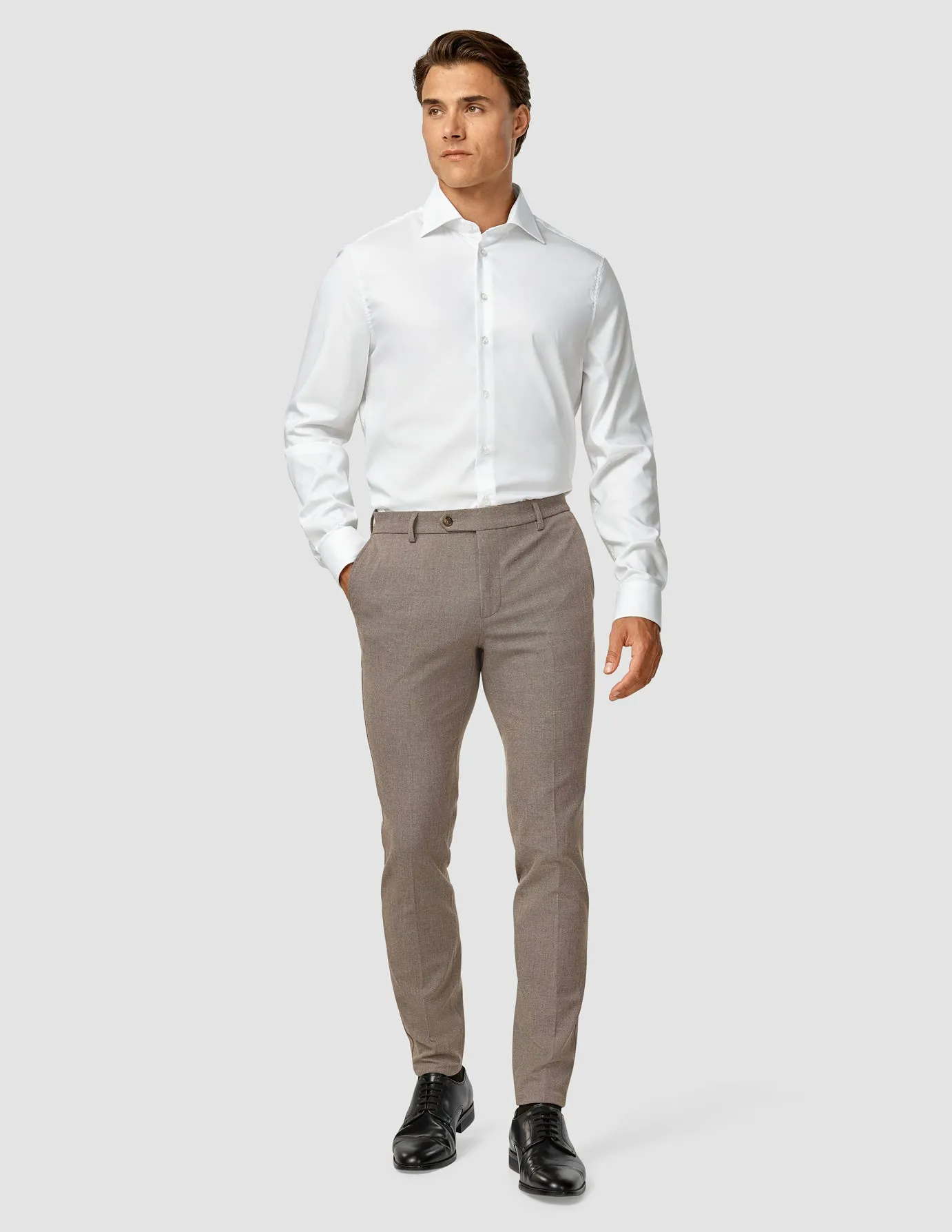 Static free Minimal Waistband Essential Suit Pants Slim Almond