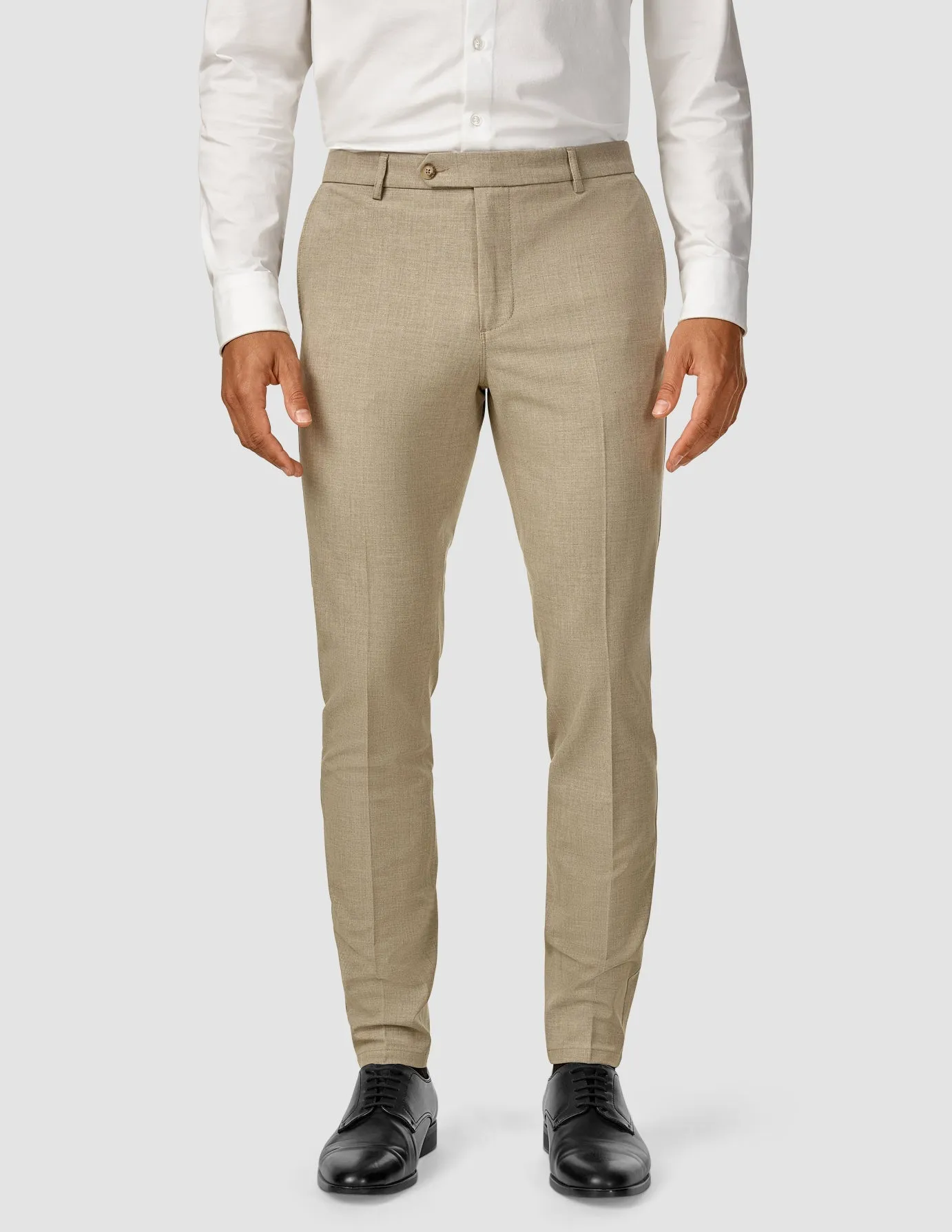 Essential Suit Pants Slim Beige Melange Flexible shape WindproofLayer