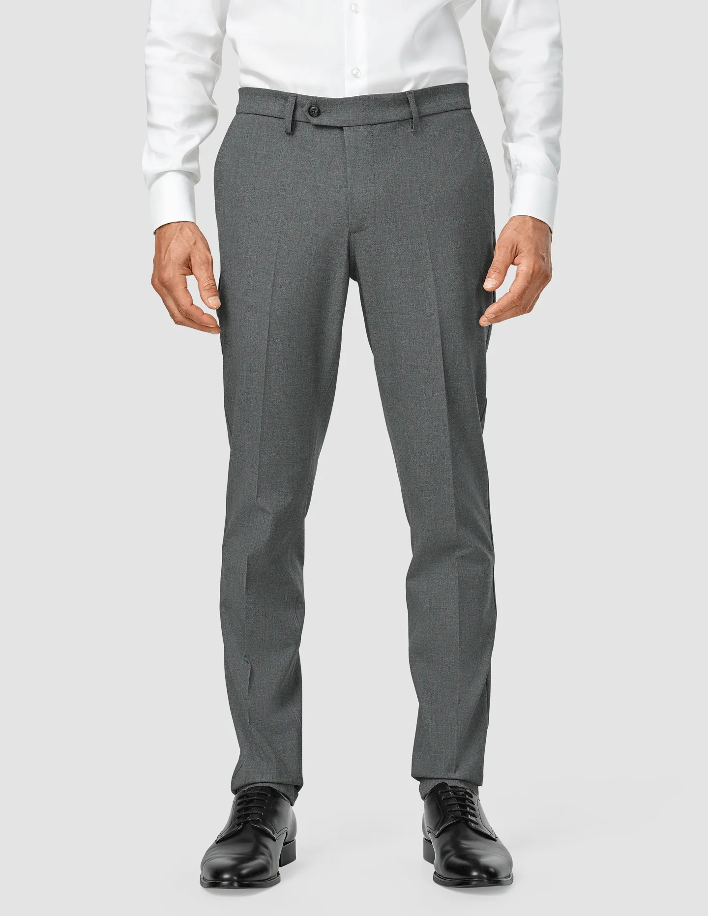 Seamless Design Essential Suit Pants Slim Dark Grey Melange