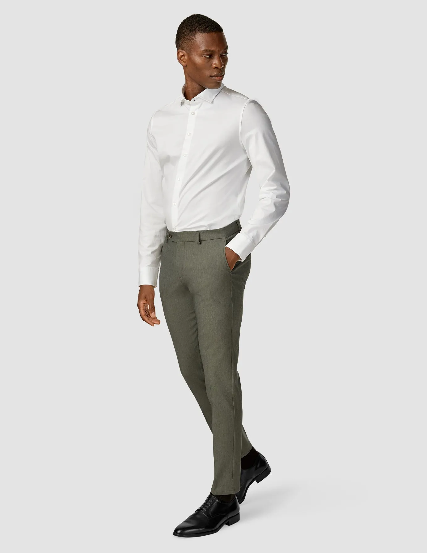 Sleek lines ReflectiveAccentDetails Essential Suit Pants Slim Green Melange