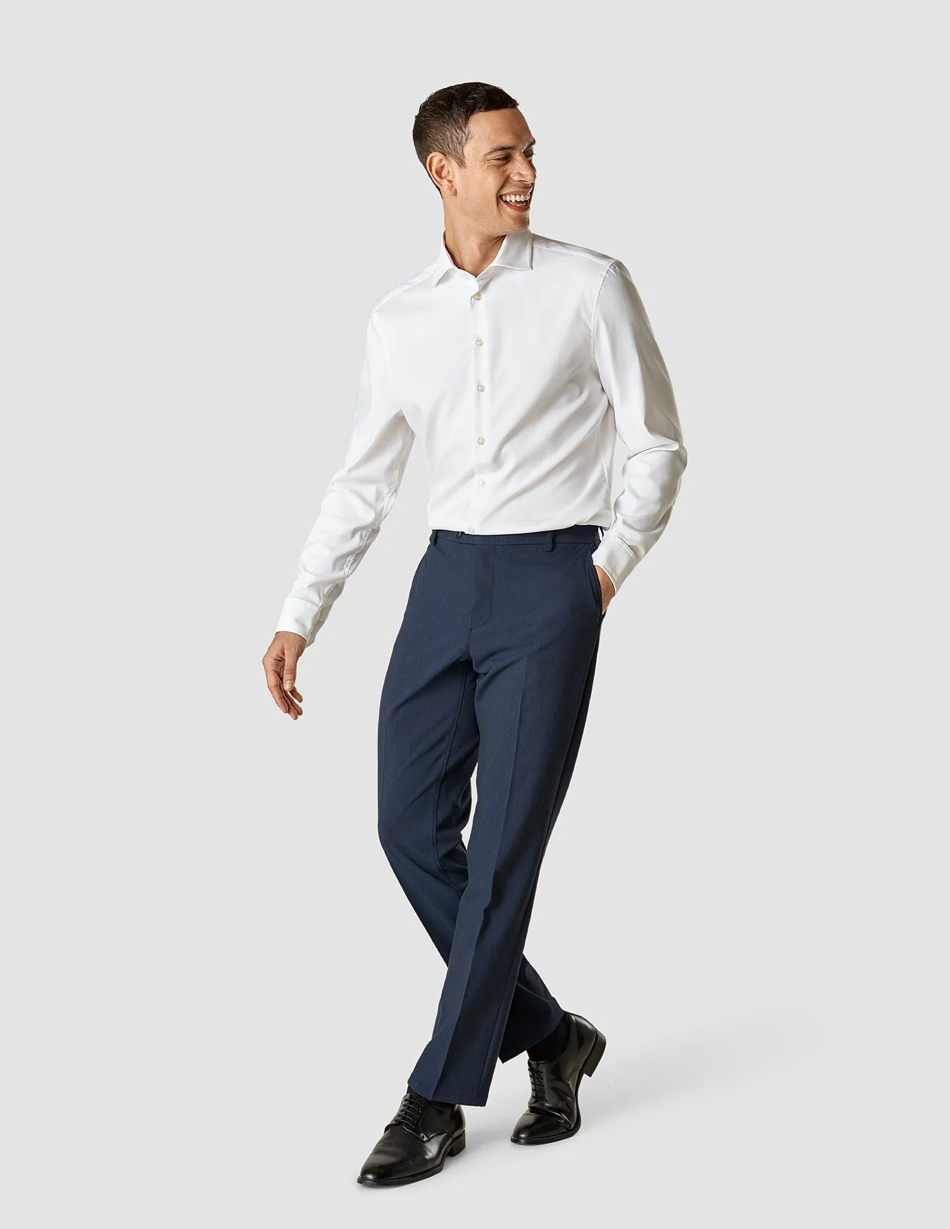 Essential Suit Pants Slim Navy Melange Sleek Comfort