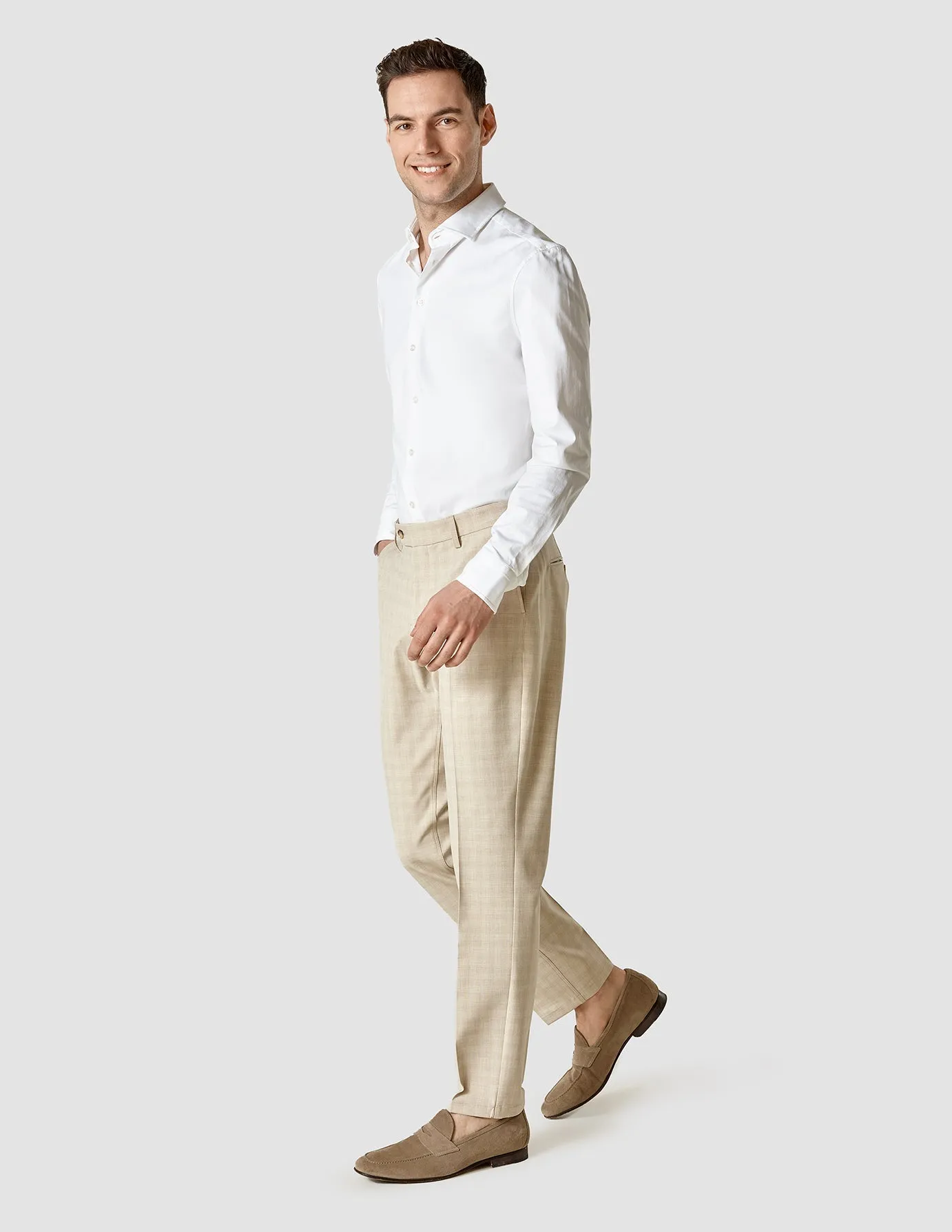 Wrinklefree Essential Suit Pants Slim Warm Sand