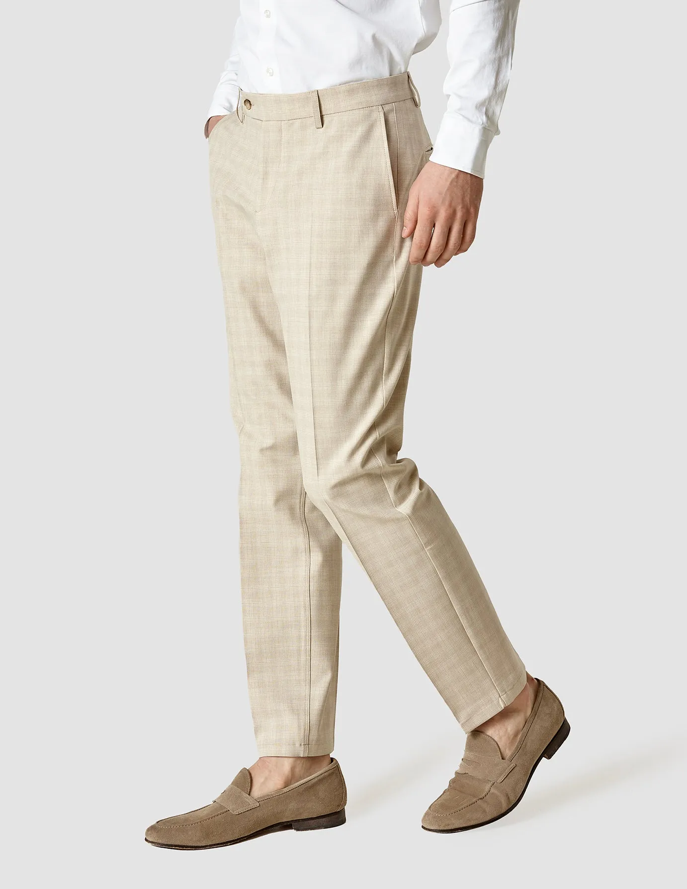 Soft Waistband Essential Suit Pants Slim Warm Sand