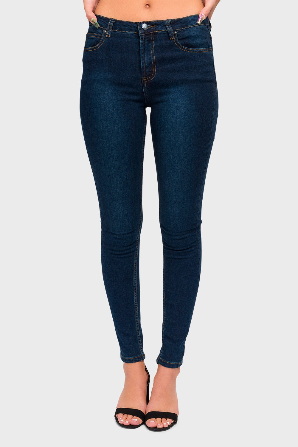 Essential High Rise Stretch Skinny Jeans Layered Protection