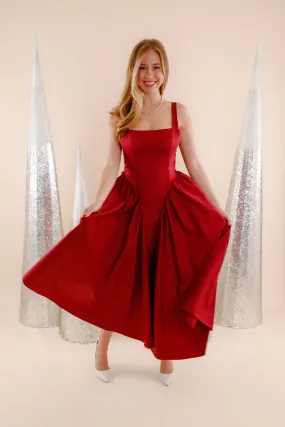 Playing the Game Midi Dress Elegant Tailoring Curve-Enhancing