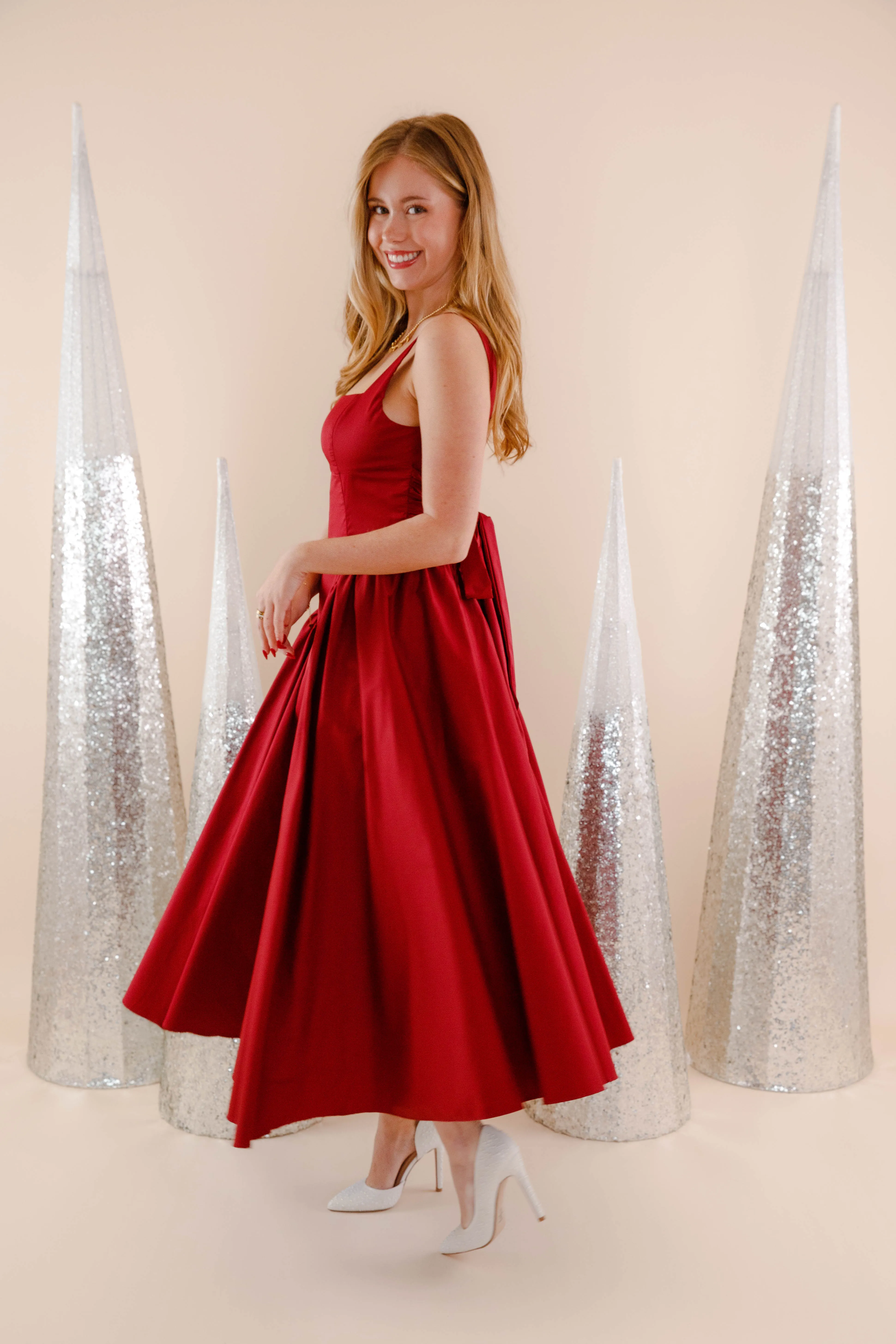 Playing the Game Midi Dress Effortless Touch Chilly Day Layers