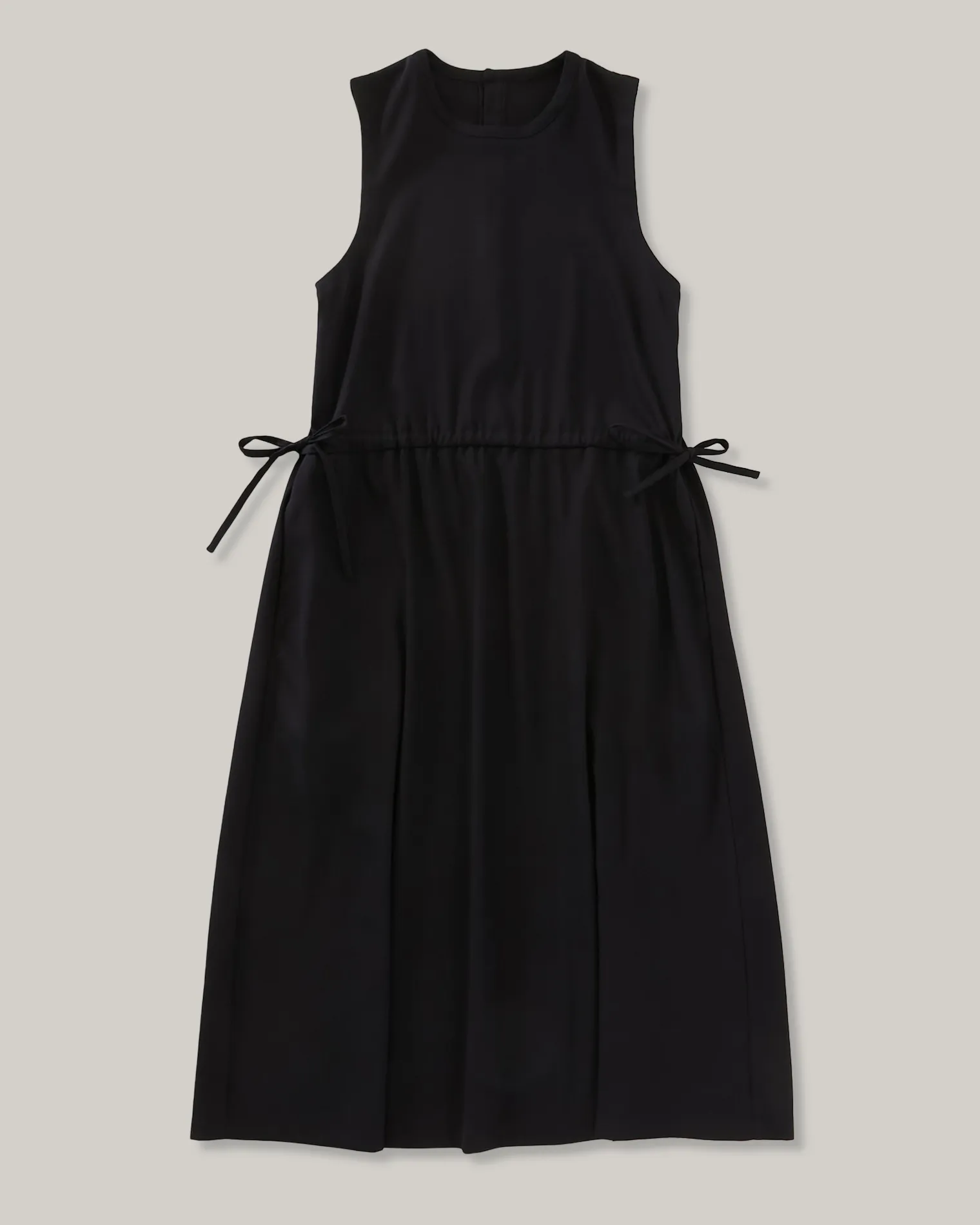 BLUE BLUE JAPAN STRETCH DRY TWILL GATHERED TANK DRESS- DARK NAVY DeepPocketStyle Party Safe