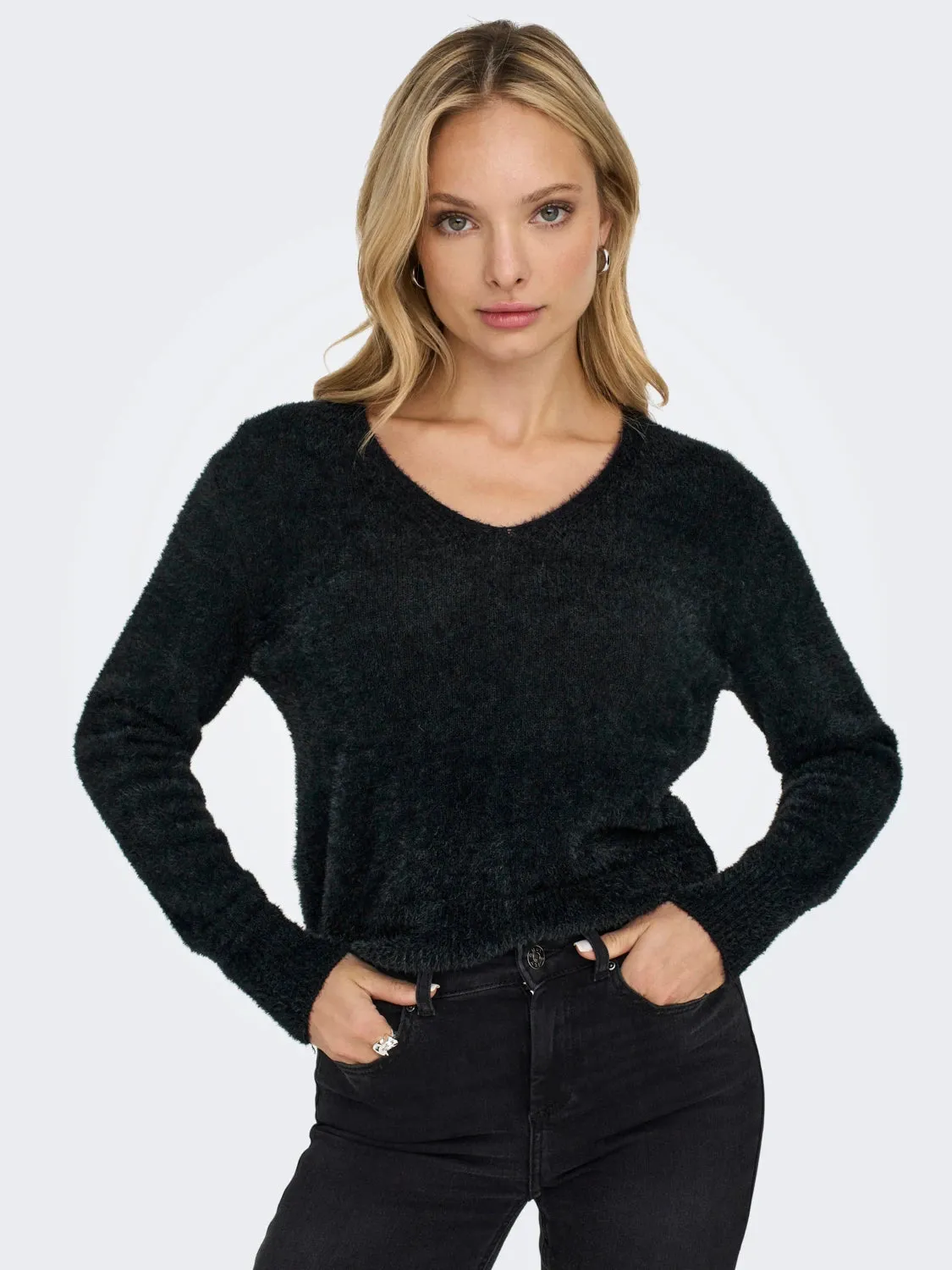 Sustainable Sourcing Certified Fashion Ready Ella Piumo V-Neck Sweater