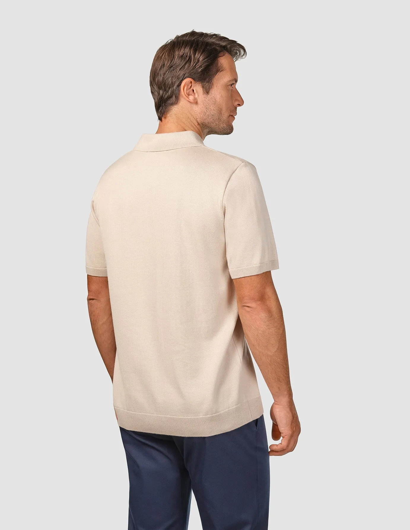 oversized but not shapeless Everyday Knit Short Sleeve Polo Birchwood