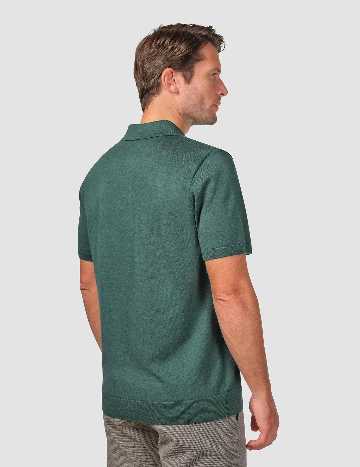 Water Based Ink Playful Vibes Everyday Knit Short Sleeve Polo Shadow Green