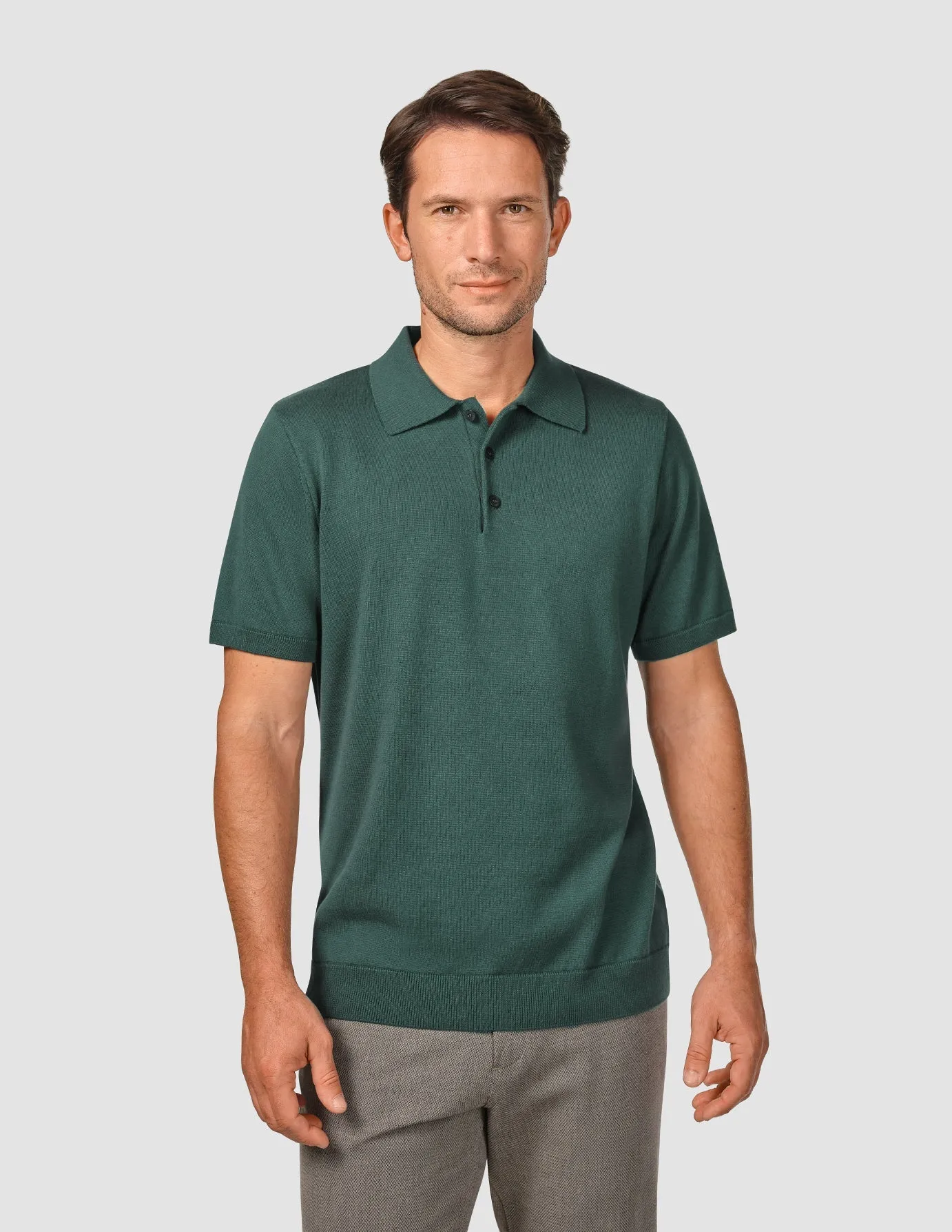 Everyday Knit Short Sleeve Polo Shadow Green Ultra Soft Texture