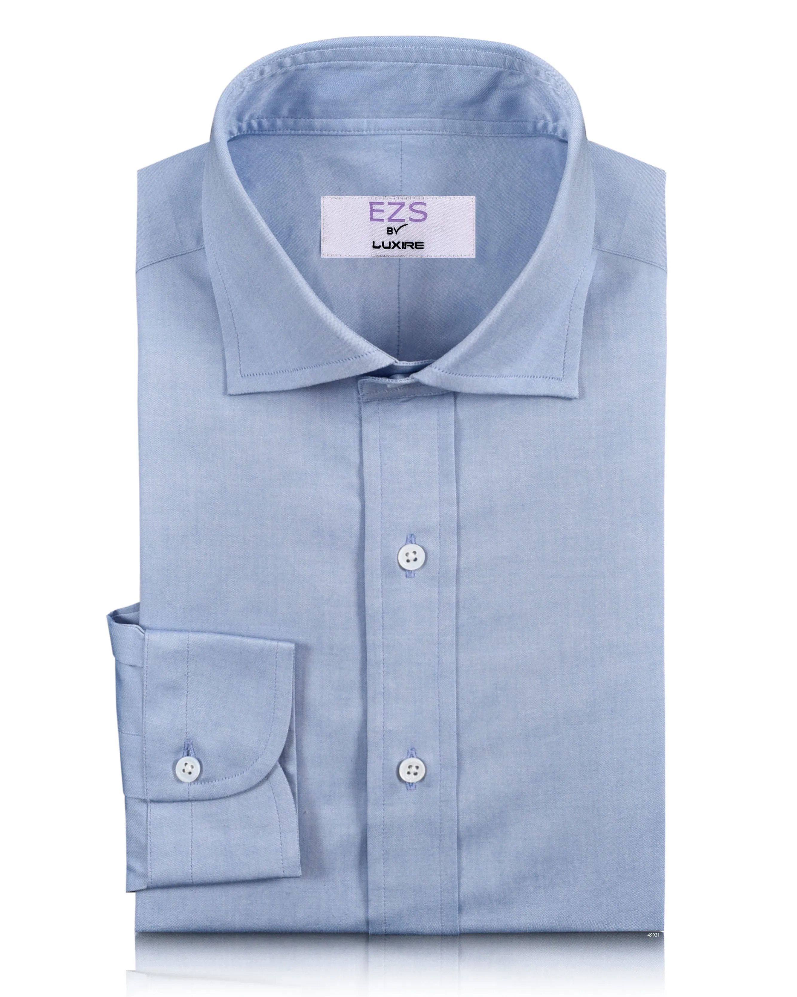 EZS Sky Blue Pinpoint Oxford Shirt Trendy Layer Gift Idea