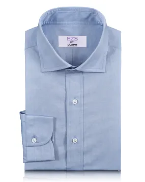 EZS Sky Blue Pinpoint Oxford Shirt Trendy Layer Gift Idea