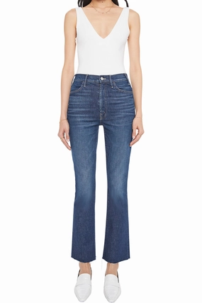 Sustainable Dye Methods MOTHER Denim Hustler Flood Fray in Kicks and Riffs