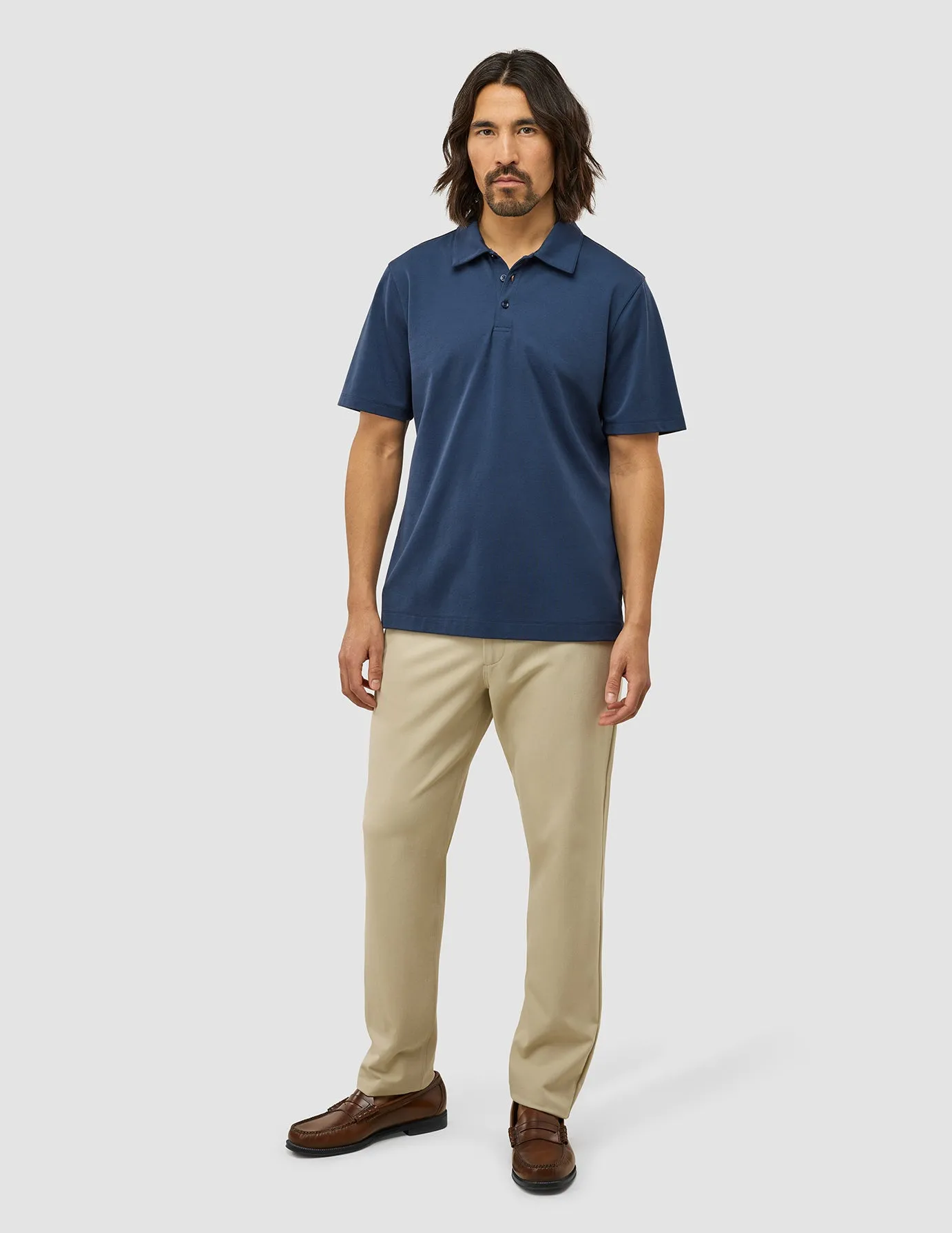 Evolve Pique Polo Navy Cozy and Fashionable Chilly Day Wear