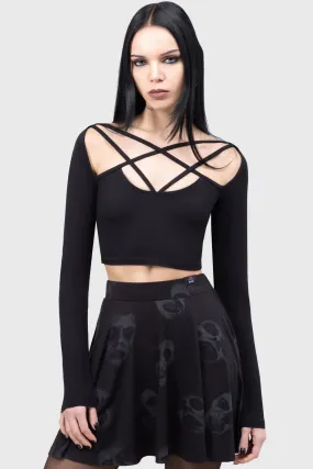 Mini length All Day Look Excellent Day For An Exorcism Skater Skirt