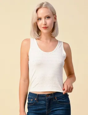 Exposure Pointelle Scoop Tank ButtonDownCollar