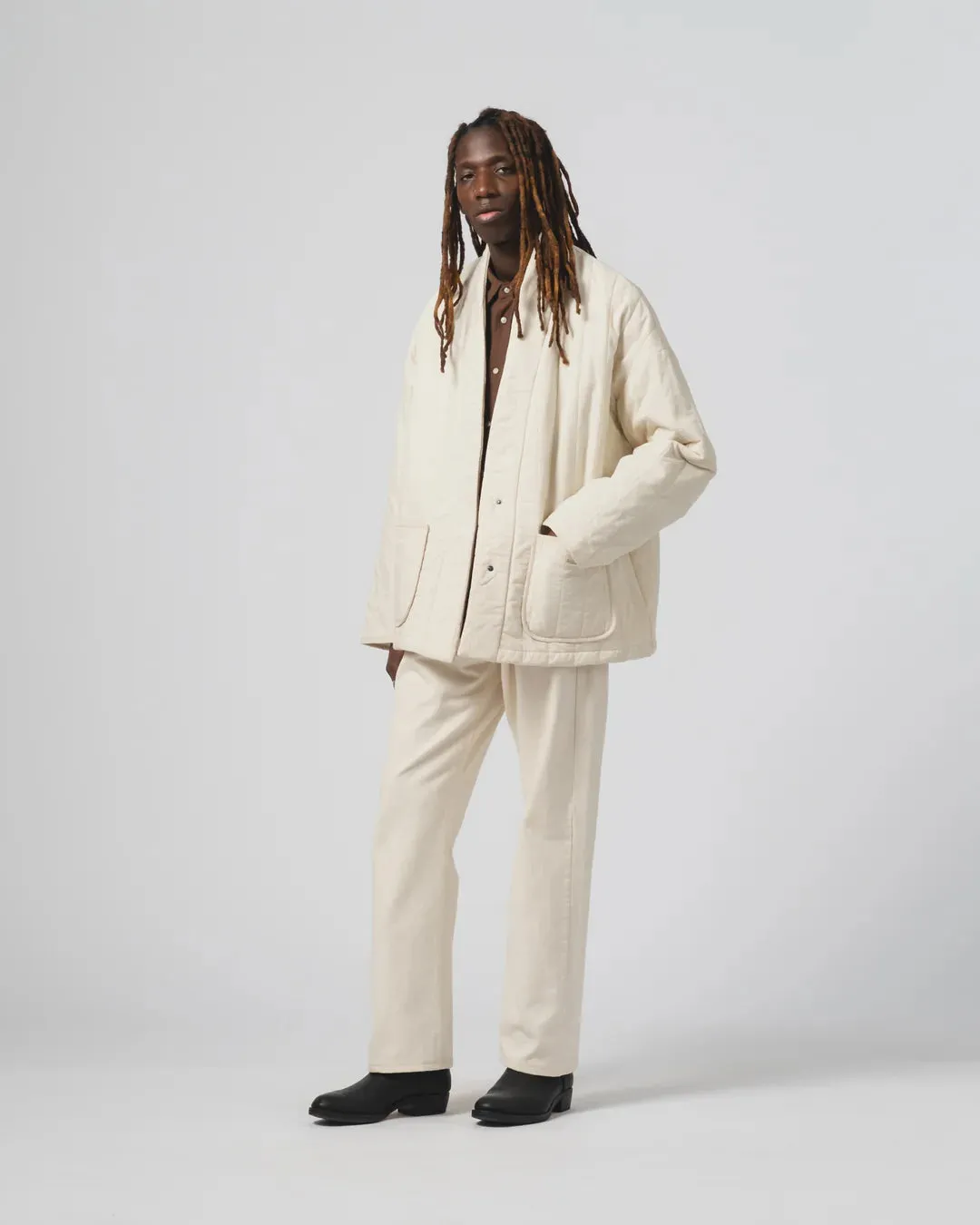 EAT DUST EDO JACKET - COTTON QUILT - ECRU City Wear