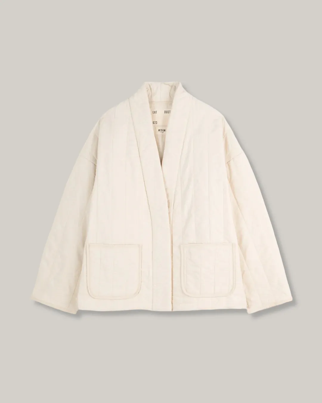 fall season EAT DUST EDO JACKET - COTTON QUILT - ECRU