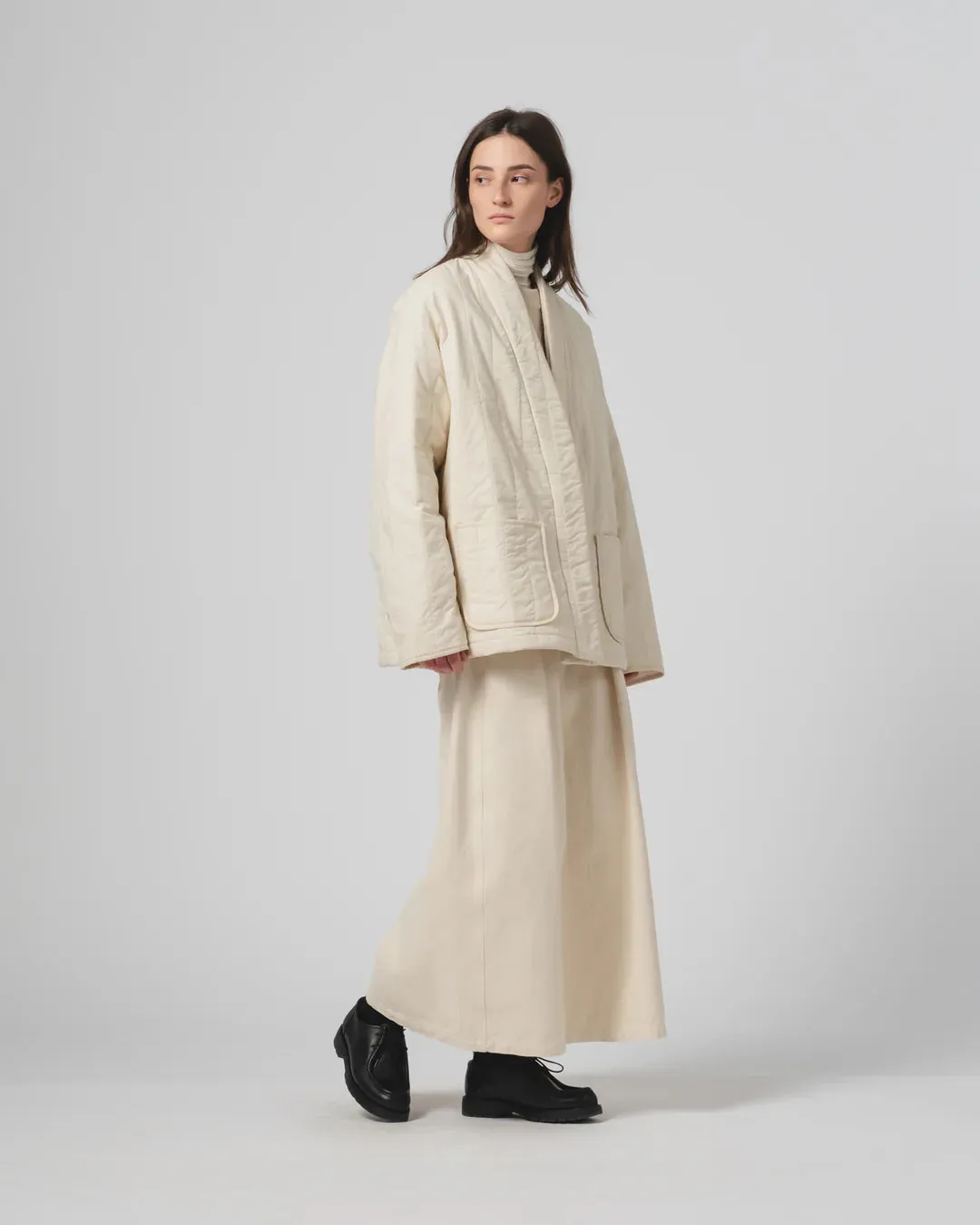 Trail To Town Reinforced Elbow Padding EAT DUST EDO JACKET - COTTON QUILT - ECRU