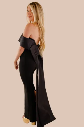 All Fit Style Sheer-Overlay Exudes Glam Maxi Dress-Black
