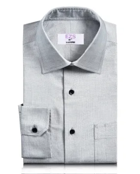 Sporty Design Smooth Seam Finish EZS Grey-White End-on-End Shirt