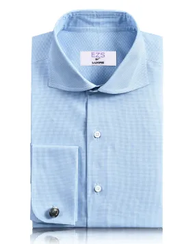 EZS Light Blue Houndstooth Shirt Sophisticated Style