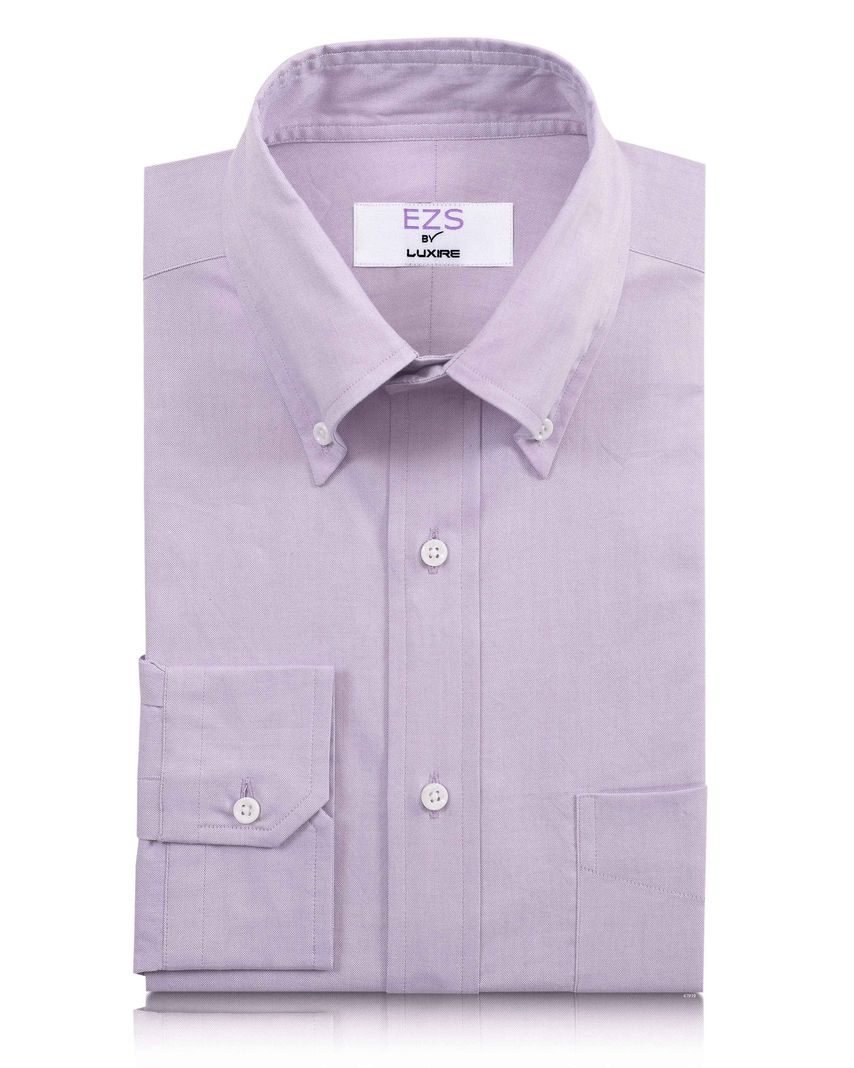 Classic Wear Odor Control Fabric EZS Lilac Pinpoint Oxford Shirt