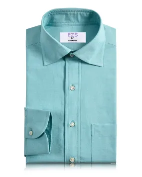 EZS Mint Green Pinpoint Oxford Shirt Multi Functional Pockets Subtle Print