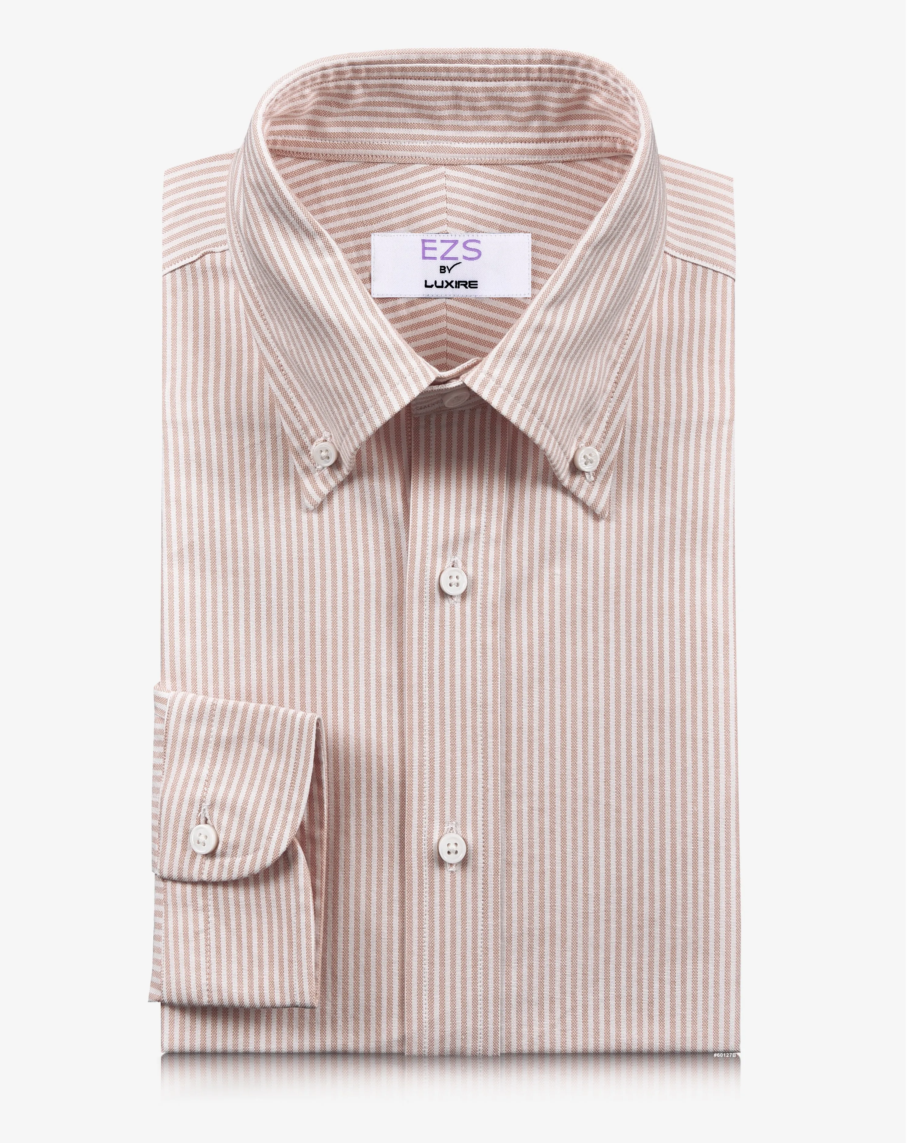 EZS Pale Orange University Stripes Oxford Shirt Seasonal Style