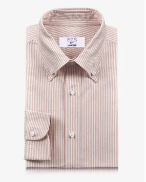 EZS Pale Orange University Stripes Oxford Shirt Seasonal Style