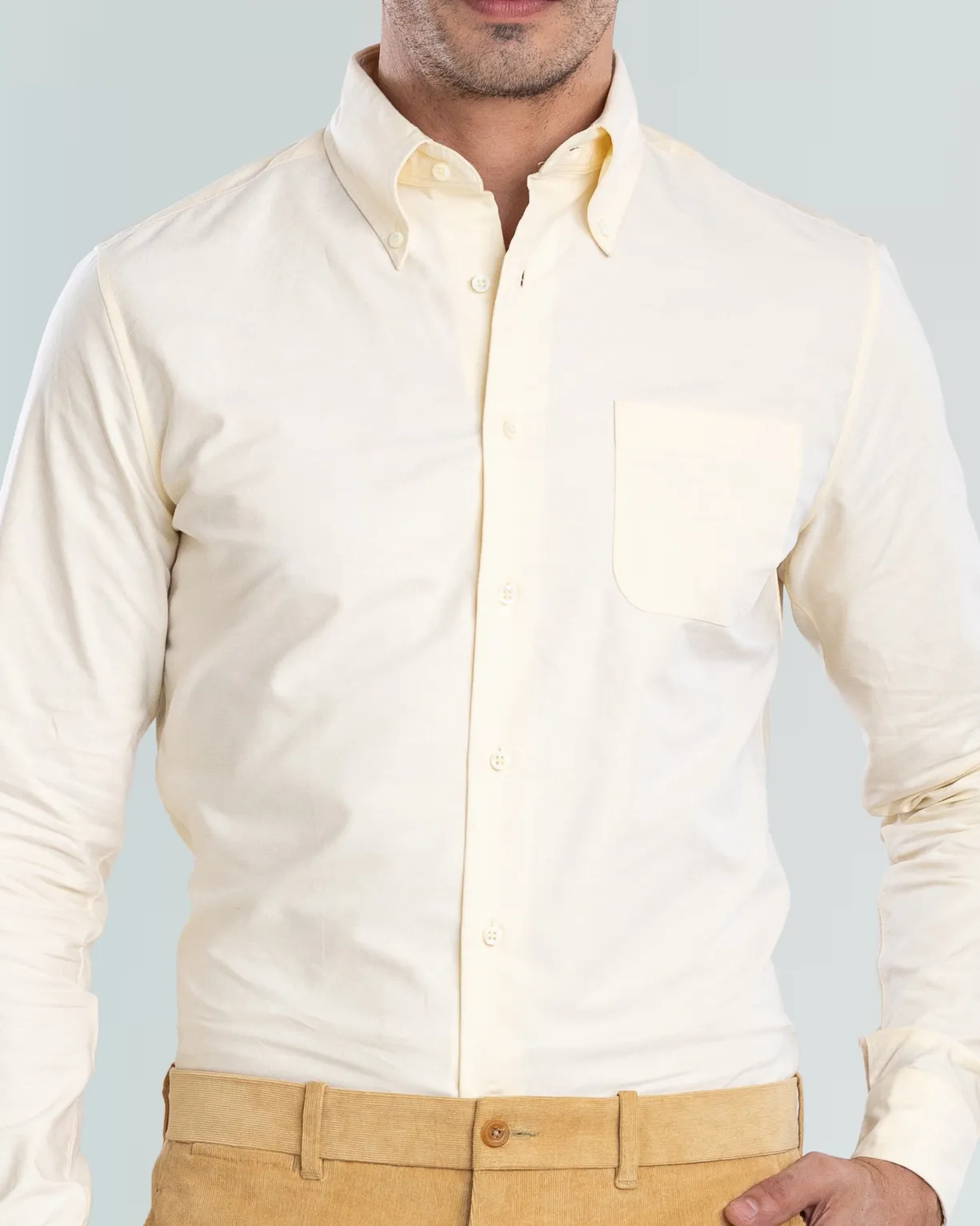 EZS Pale Yellow Oxford Shirt Sustainable Design Fashion Choice