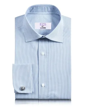 EZS Sky Blue Mille Stripes Shirt Trendy Wear Plaid Design