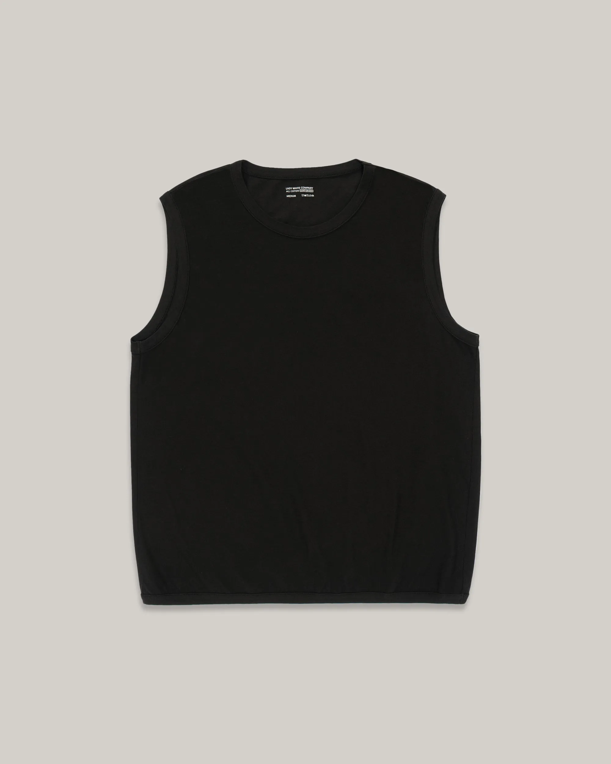 LADY WHITE CO. SLEEVELESS TEE - BLACK Comfortable