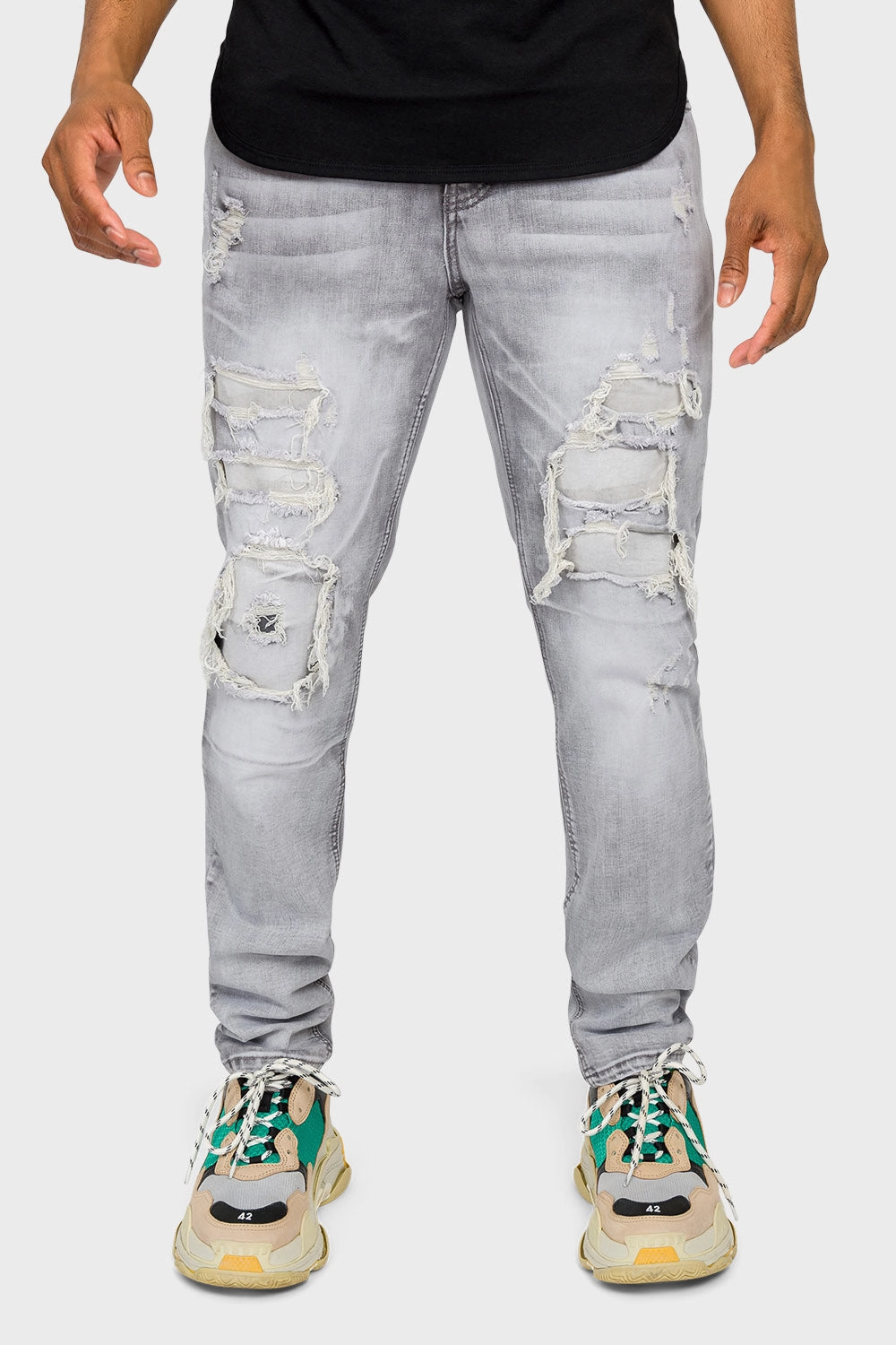 Chilly Weather Light Coverage Faded Ripped Repair Denim Jeans