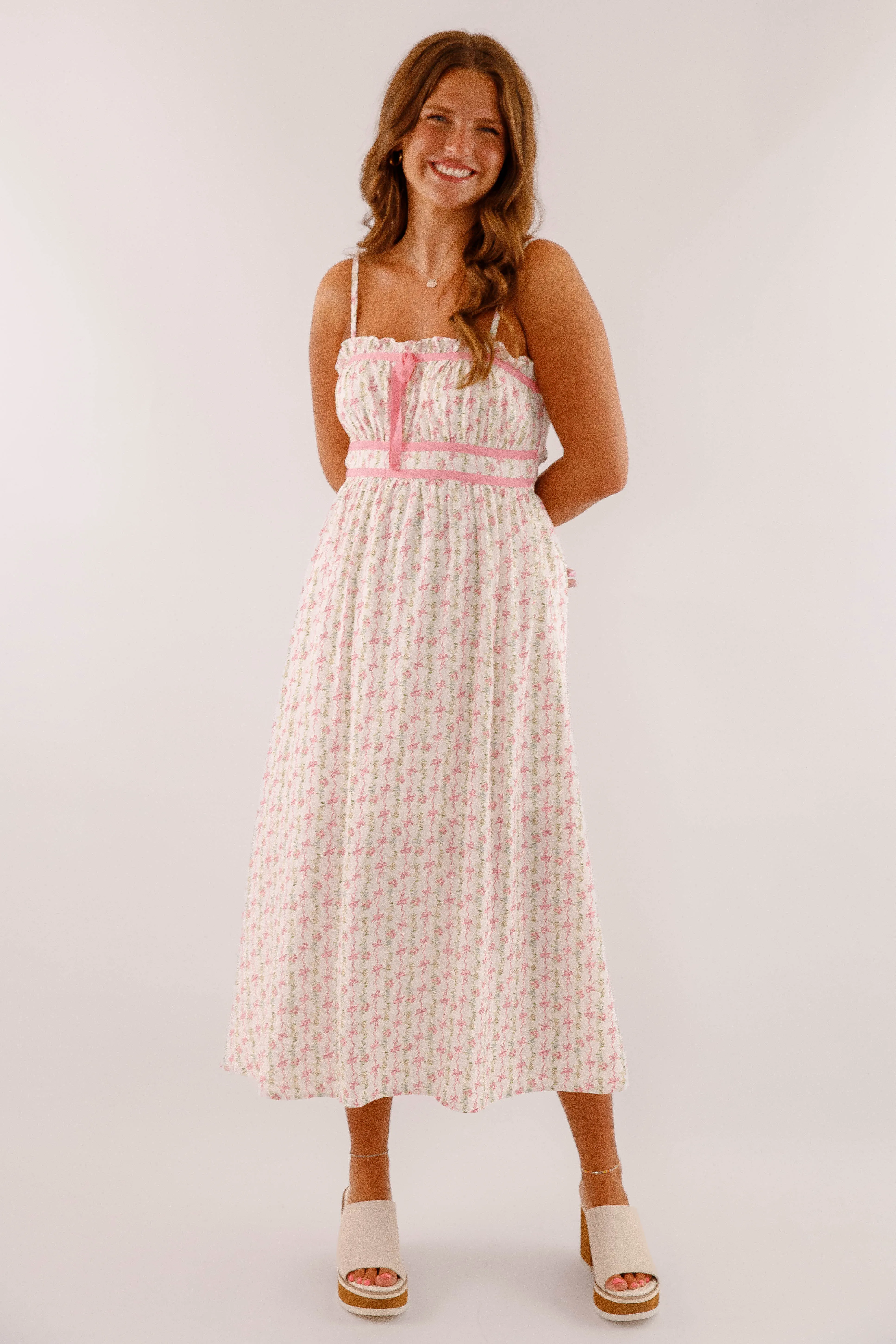 Back To Reality Midi Dress-Pink Elegant Comfort Daytime Mood