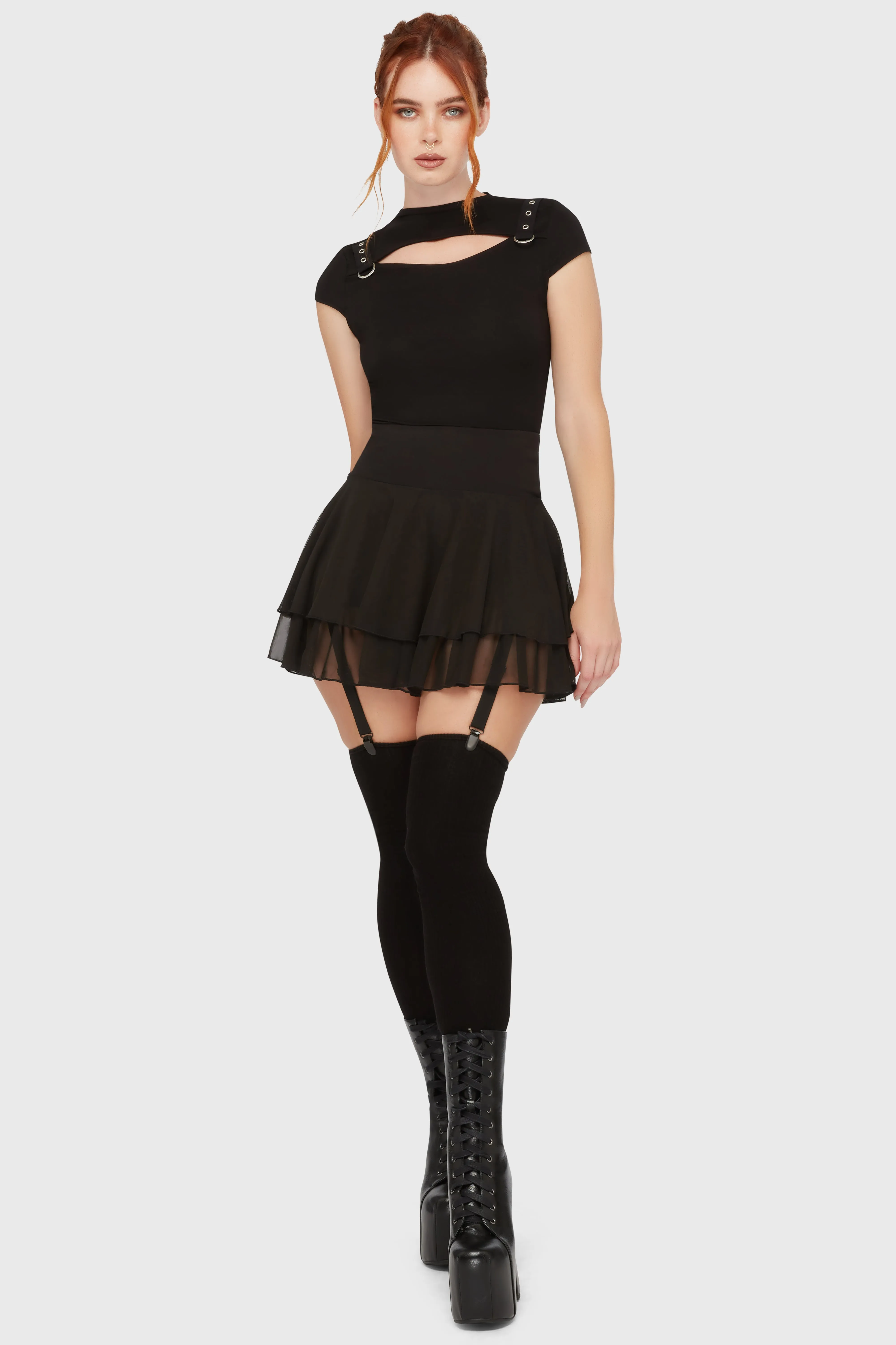 Yasumi Mesh Skirt Autumn Stroll