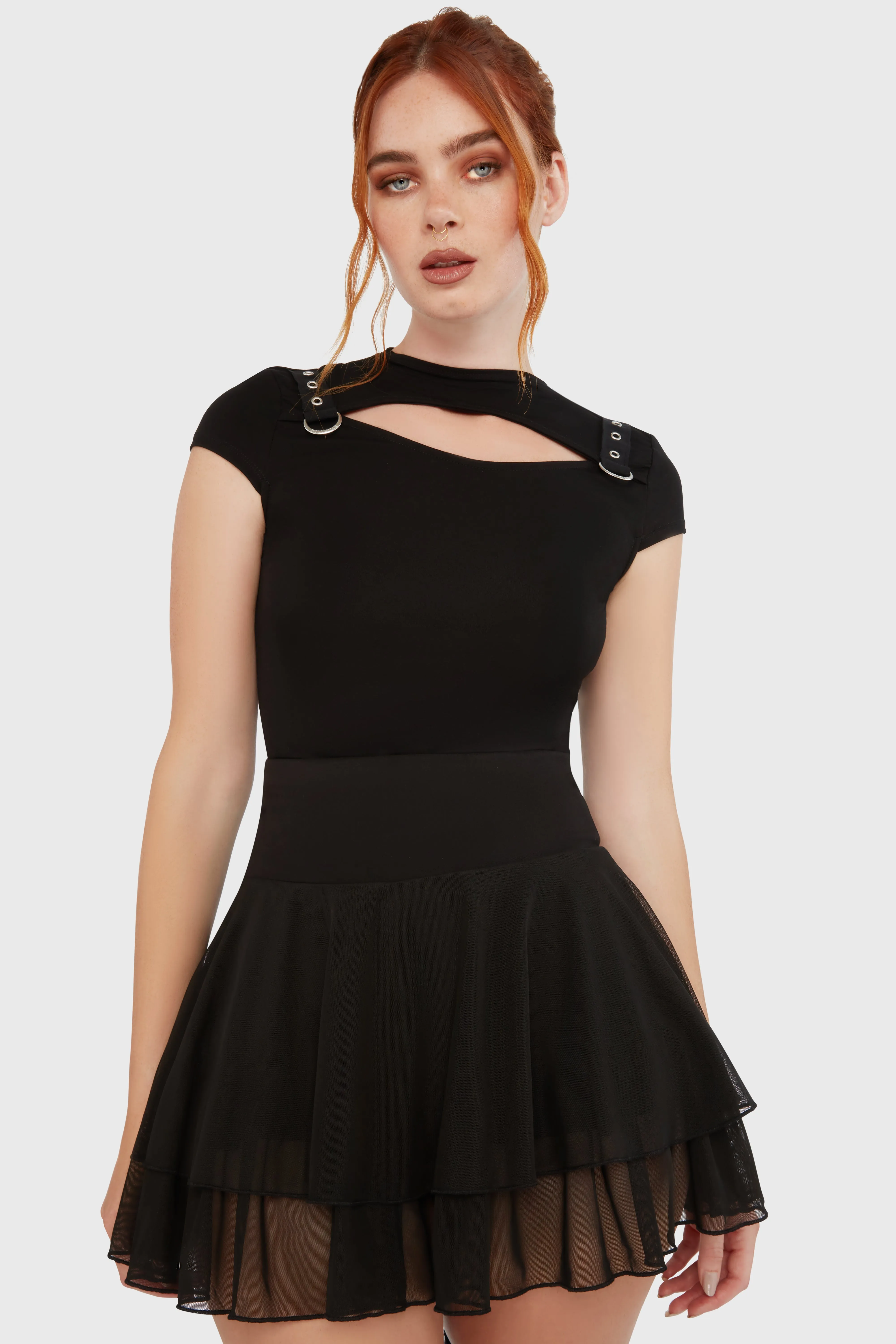 Airy Look Feminine Charm Yasumi Mesh Skirt