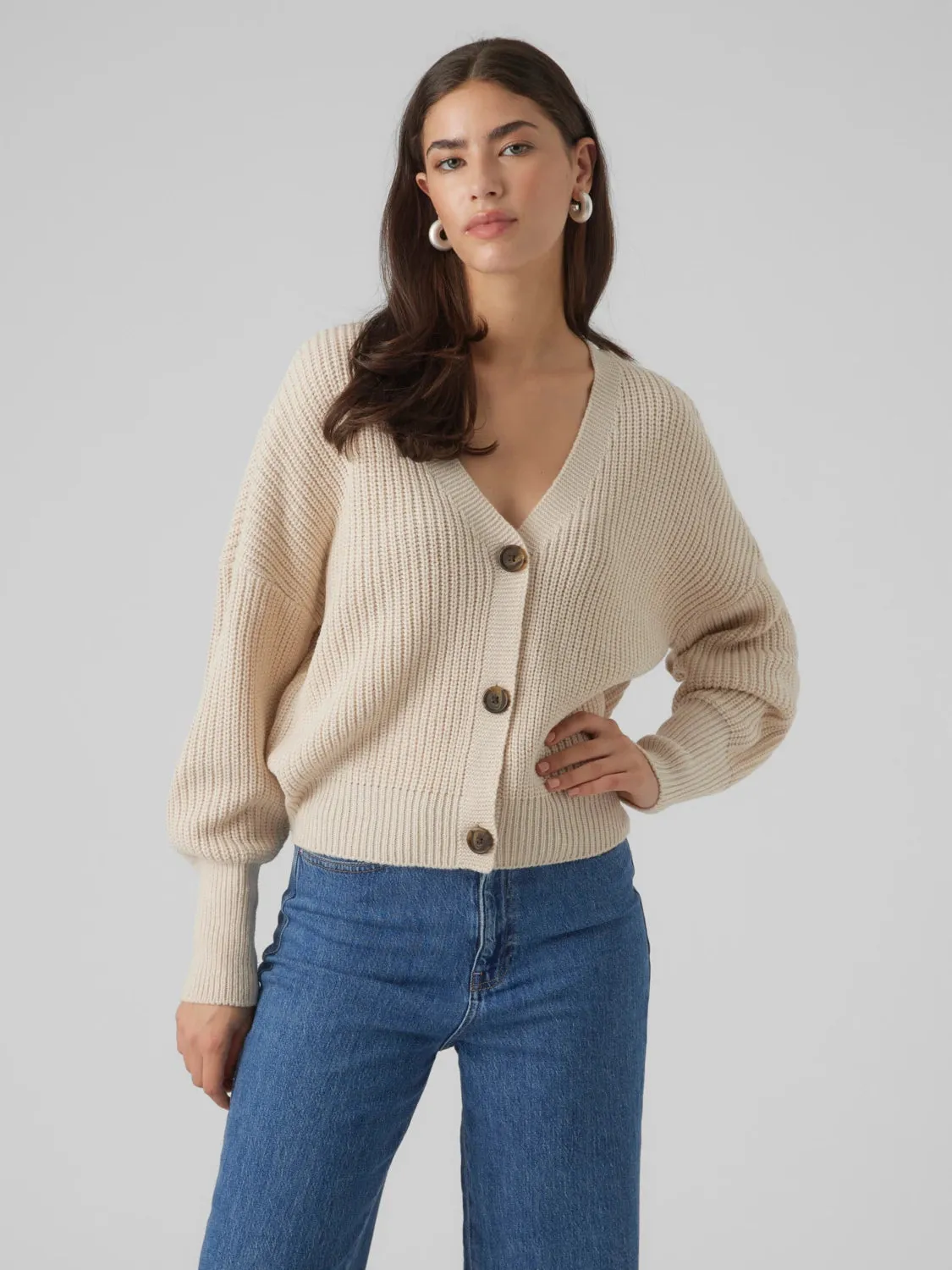 Lea V-Neck Cardigan Recycled Material Blend Light Knitwear