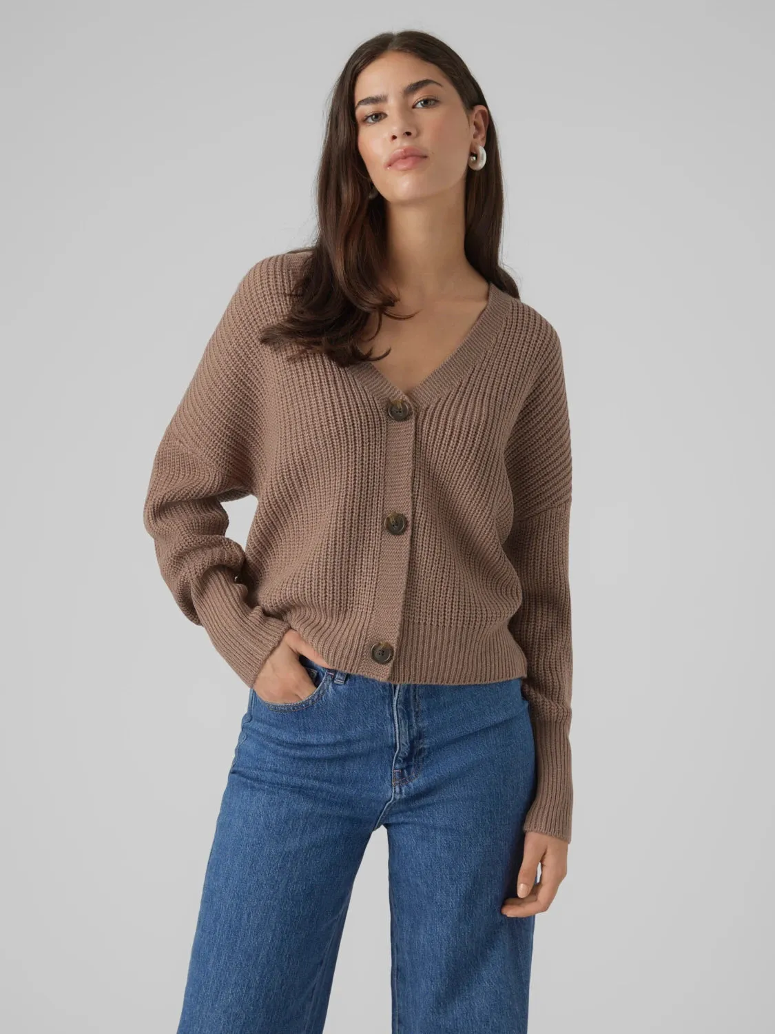 Lea V-Neck Cardigan Chilly Knitwear Relaxed Waist