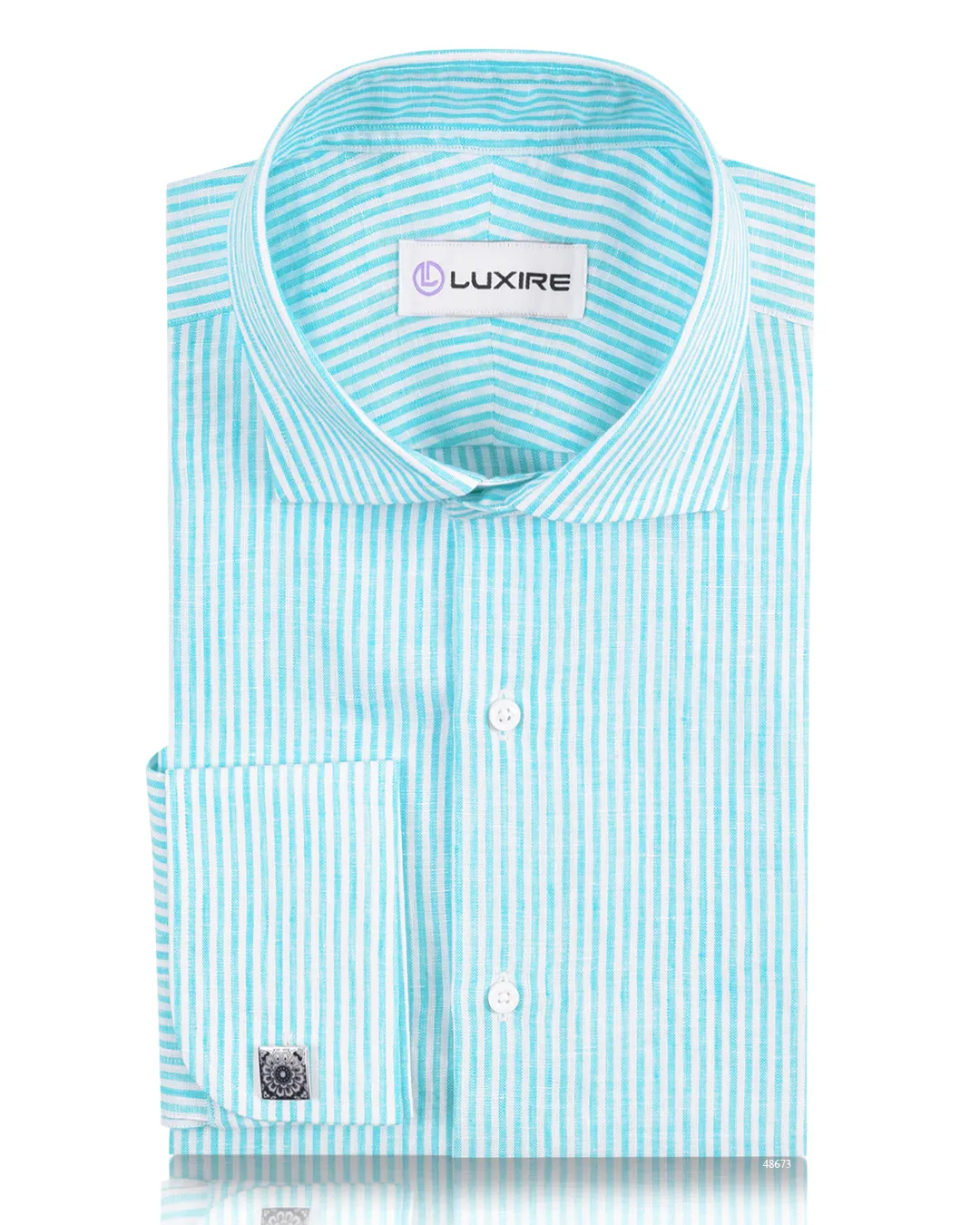 Blue University Stripes Linen Shirt Weekend Outing Multipurpose Utility
